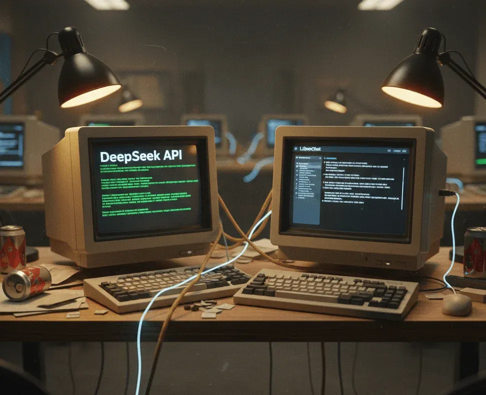 DeepSeek connected to LibreChat on vintage computer setup